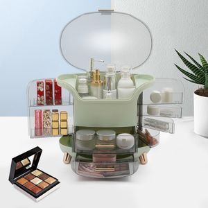 Make-up organizér Přenosný kosmetický kufřík Úložný box Kosmetický box s prachotěsným víkem Zásuvky Světle zelená