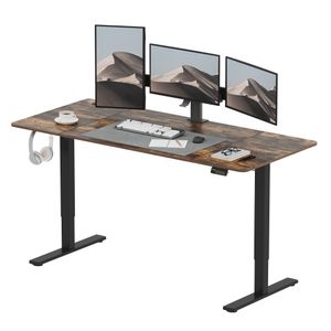 SANODESK Elektrischer Höhenverstellbarer Schreibtisch 180 x 80 cm, Ergonomischer Tischplatte, Steh-Sitz Tisch Computertisch, einfache Montage (braun)