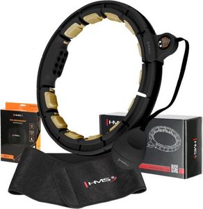 Sada masážní hula hoop HMS HHM13 se závažím, magnety a počítadlem a zeštíhlujícího pásu BR163 černá Sada masážní hula hoop HMS HHM13 se závažím, magnety a počítadlem a zeštíhlujícího pásu BR163 černá