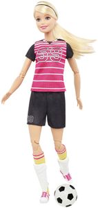 Barbie Made to Move Fußballspielerin (blond) Puppe