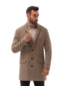Ombre Clothing Pánský kabát Nesbo hnědý XL