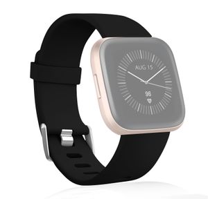 MyGadget Armband für Fitbit Versa 2 - Ersatzband für Smartwatch aus Soft Silikon - Sport Uhr Bracelet für Damen & Herren (ohne Tracker) - Schwarz