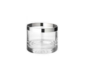 Windlicht Molly, mundgeblasenes Kristallglas mit Platinrand, Höhe 6 cm, Durchmesser 7 cm