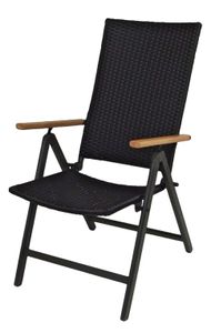 Alu-Klappsessel Serra braun oder schwarz Sessel Gartenstuhl Relax-Gartensessel, Farbe:schwarz