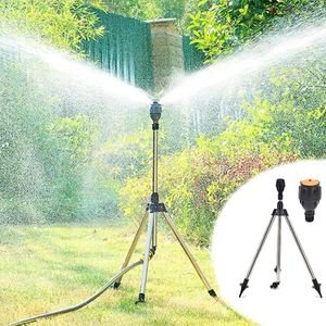 Rasensprenger Regner Rotating Tripod Sprinkler Sprinkler mit 360-Grad-Drehung Teleskopstativsprinkler Für Große Flächen Hof Garten Rasen