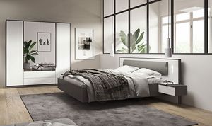 Schlafzimmer Set komplett 4-teilig graphit / weiß