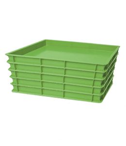 Set 5x Pizzateigbox Teigbehälter Stapelbox Teigbox Pizzabox, grün, 600x400x100mm