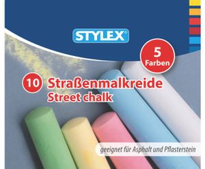 STYLEX Straßenkreide - 10 Stangen - 5 Farben