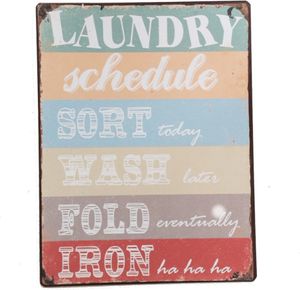 Blechschild Laundry Schedule - lustiges Wandschild
