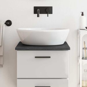Waschtischplatte Dunkelgrau 40x60x2 cm Massivholz Behandelt