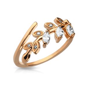 Fingerspitzenring Midi Knöchel Nagel Ring Zehenring Blatt Blätter Leaf Boho Bohemian Autiga® rosegold