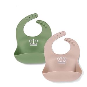 2er Silikon Lätzchen Fütterlätzchen Baby mit Auffangschale für Mädchen  , verstellbar, leicht, weich, wasserdicht