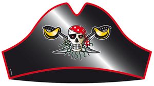 Piraten-Party Geburtstagshüte Red Pirate 8 Stück aus Pappe