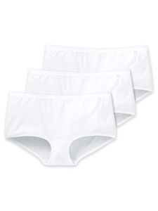 SCHIESSER Damen Shorts 3er Pack - Slip, Baumwolle Stretch 95/5, Basic, unifarbig Weiß M