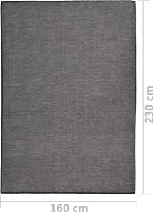 vidaXL Outdoor-Teppich Flachgewebe 160x230 cm Grau