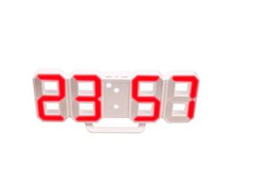 Intelligente Digitaluhr 3D-Wecker digitale Wanduhr LED elektronischer Geschenkwecker grosse Uhr Temperaturuhr Schwarzer Koerper - pink