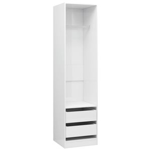 vidaXL Kleiderschrank mit Schubladen Hochglanz-Weiß 50x50x200 cm