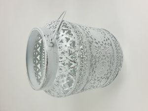 Sesua Laterne aus Metall Oriental 25 cm Weiß