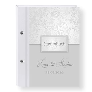 Stammbuch der Familie Charmant grau personalisierte Stammbücher A5 Familienstammbuch Hochzeit Trauung Stammbaum
