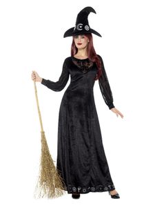 Damen Kostüm Hexe Kleid Hexenhut Karneval Fasching Halloween Gr.M