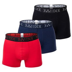 HOM Herren Boxer Briefs 3er Pack - "Sean #2", Shorts, Unterhose Schwarz/Rot/Blau M