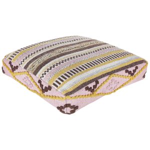 BELIANI Bodenkissen Mehrfarbig Baumwolle mit Geometrischem Muster 60 x 60 x 12 cm Boho Sitzkissen Pouf Wohnzimmer Kinderzimmer