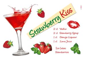 Komar Deco-Sticker "Strawberry Kiss" 100 x 70 cm, rot/grün, 17711h