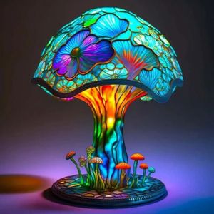 Tischlampe aus Buntglas Pflanzenserie, Handgefertigte Pilzlampe, LED Tischlampe, Pilzlampe, Vintage Nachttischlampe für Schlafzimmer, Büro, Wohnzimmer (Pilz) Tischlampe aus Buntglas Pflanzenserie, Handgefertigte Pilzlampe, LED Tischlampe, Pilzlampe, Vintage Nachttischlampe für Schlafzimmer, Büro, Wohnzimmer (Pilz)