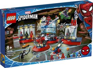 LEGO 76175 Marvel Angriff auf Spider-Mans Versteck Bauset mit Green Goblin und Venom Figuren, Superhelden Spielzeug