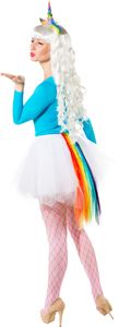 Regenbogen Einhorn Kostüm Set - Haarreif mit Schweif