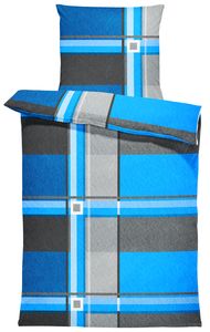 Winter Bettwäsche Thermo Fleece Kuschelig Warme Bettbezüge Flauschig Warm Weich, Größe:2 teilig   135x200 cm, Farbe:Kariert blau türkis