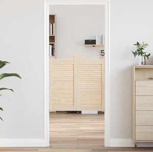 vidaXL Drzwi skrzydłowe żaluzjowe 1 para 80x80 cm lite drewno sosnowe