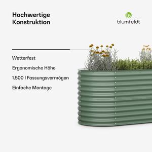 Blumfeldt Hochbeet High Grow Garden - praktisches Hochbeet aus verzinktem Stahl - Rost- & Frostschutz, einfache Montage - üppige Gartenzucht zu jeder Jahreszeit - Maße 200x80x100 (BxHxT)