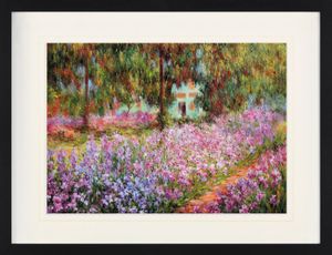 Claude Monet Gerahmtes Bild Mit Edlem Passepartout | Wand-Bilder | Kunstdruck Poster Im Bilderrahmen - Der Garten Des Künstlers In Giverny, 1900 (60 x 80 cm)