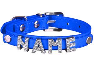 scarlet pet | Hundehalsband »My-Name« inkl. 5 Strass-Buchstaben; mit Namen ihres Hundes personalisierbar; zusätzliche Buchstaben bestellbar, Größe:(XS) 26 cm, Farbe:Blau