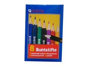 8 Mini Dreikant Buntstifte Malstift Farbstift 9cm lang