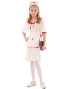 Kinderkostüm Krankenschwester rot-weiss