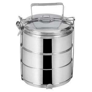 ORION Tragbare Lebensmittelbehälter aus Stahl Kochgeschirr 3-stufig 3x1,3l