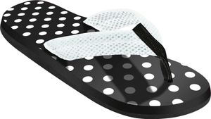 Damen *  V-Strap-Slipper  Fb Schwarz/Weiß Gr. 40