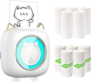 Umelee mini tlačiareň 10 rolka tlač papiera, prenosný mobilný iOS -Android, tepelná tlačiareň nálepiek bluetooth, fotografický cestovný zoznam, študijné poznámky Etike