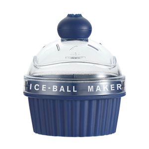 Ice Cube Form Food Grade Flexible hitzebeständige BPA-freie Nicht-Sticks weit verbreitete Geruchsrunde Eiswürfel Maker Silicon Ice Ball Form Küche Vorräte-Blau