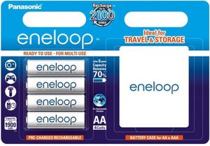Panasonic eneloop Standard Akku AA 4er-Blister BK-3MCCEC4BE + Schutzbox