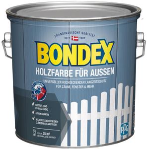 Bondex Holzfarbe für Aussen lichtgrau 2,5L Deckfarbe Wetterschutzfarbe