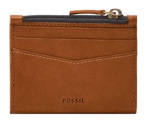 FOSSIL Andrew Magnetic Zip Card Case Saddle