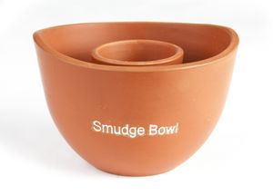 Smudge Bowl Ständer aus Ton, in teracotta ca. 13 cm