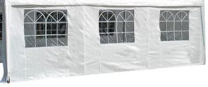 Seitenplane für Partyzelt, Länge 6 Meter, PVC weiß mit Fenstern