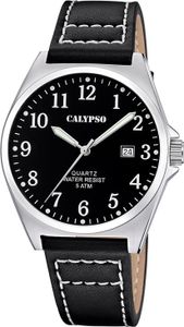 Calypso K5868/4 Herren-Armbanduhr mit Lederband Schwarz