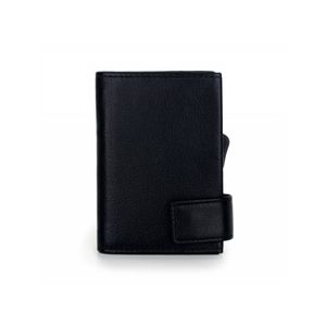 Kožené pouzdro SECWAL na karty s ochranou RFID a kapsou na mince v černé barvě SW2-01