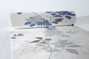 Mank Airlaid Tischläufer Chrissy in Blaugrau, 40 cm x 24 m, 1 Stück - Herbst Floral Blätter