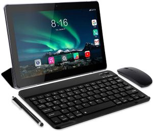 TOSCIDO Tablets 10 Zoll Octa-Core mit Tastatur und Maus, Android 12.0, 4G Dual SIM, 64GB, 4GB RAM, WIFI/Bluetooth, GPS, Type-C/SD, Farbe: Grau